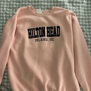 Hilton Head Island Graphic Crewneck Sweatshirt - Pink